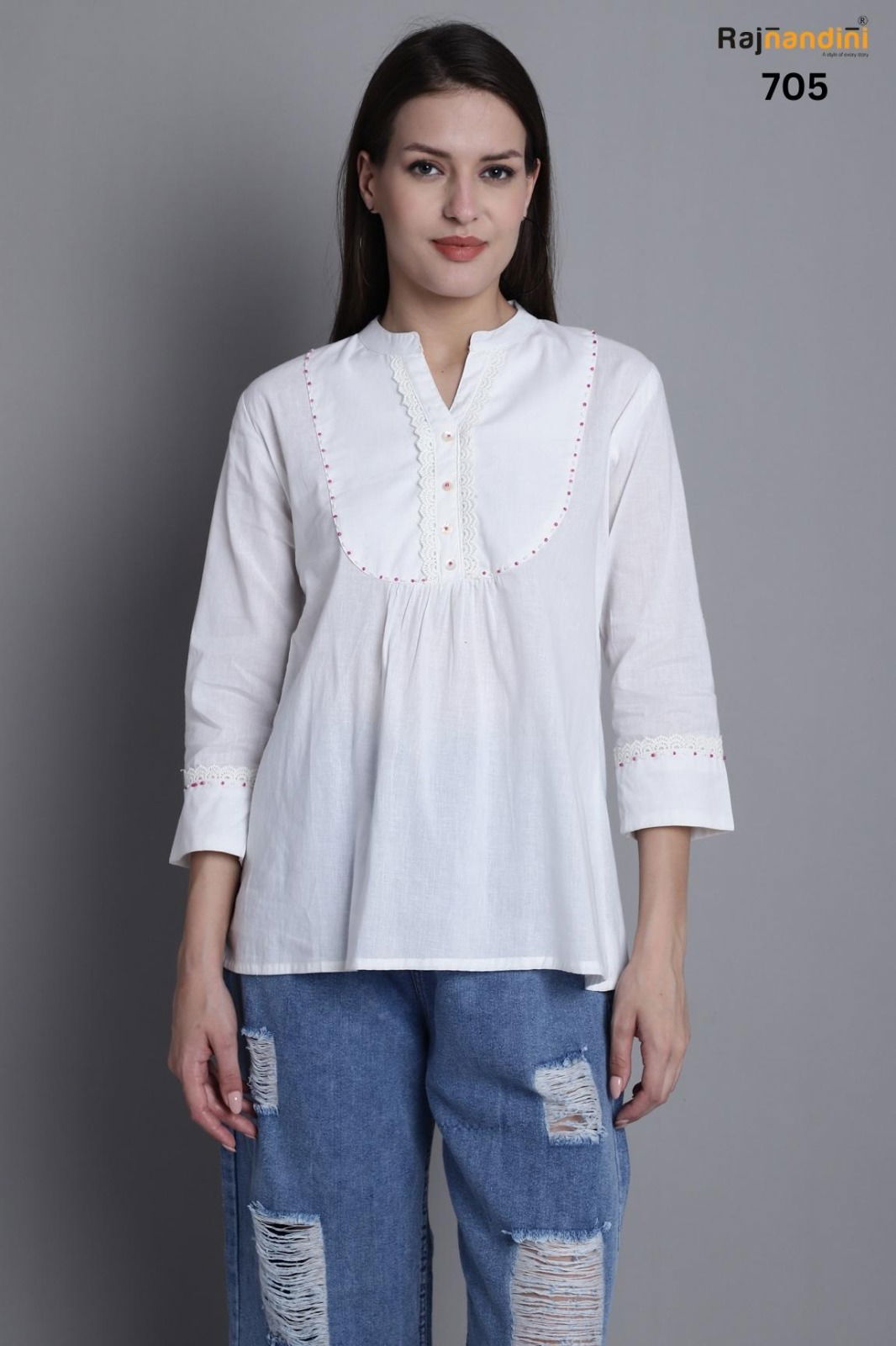  Rajnandin By Mayra Cambric Cotton Printed  Ladies Top Catalog