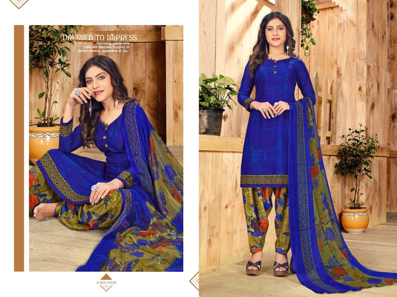Pankhudi 5 Latest Regular Wear Printed American Crepe Dress Material With Chiffon Dupatta Collection