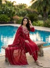 KF 4108 Kalaai Roman Silk Embroidery Kurti With Bottom Dupatta
