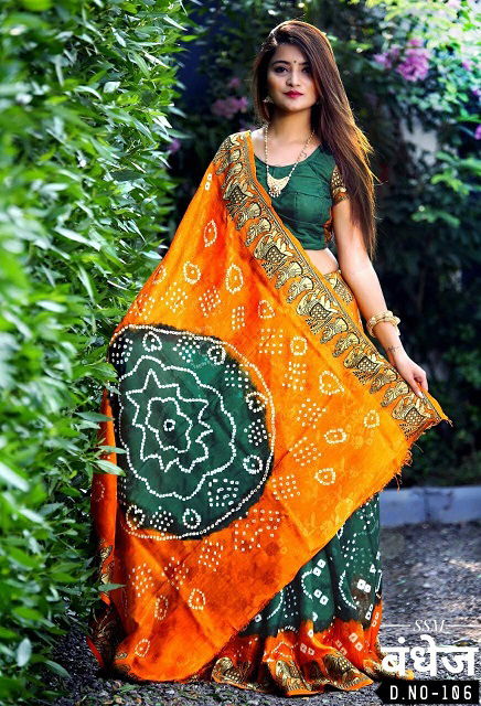 Ssm Dolly Latest Fancy Designer Bandhani Art Silk Bandhej Saree Collection
