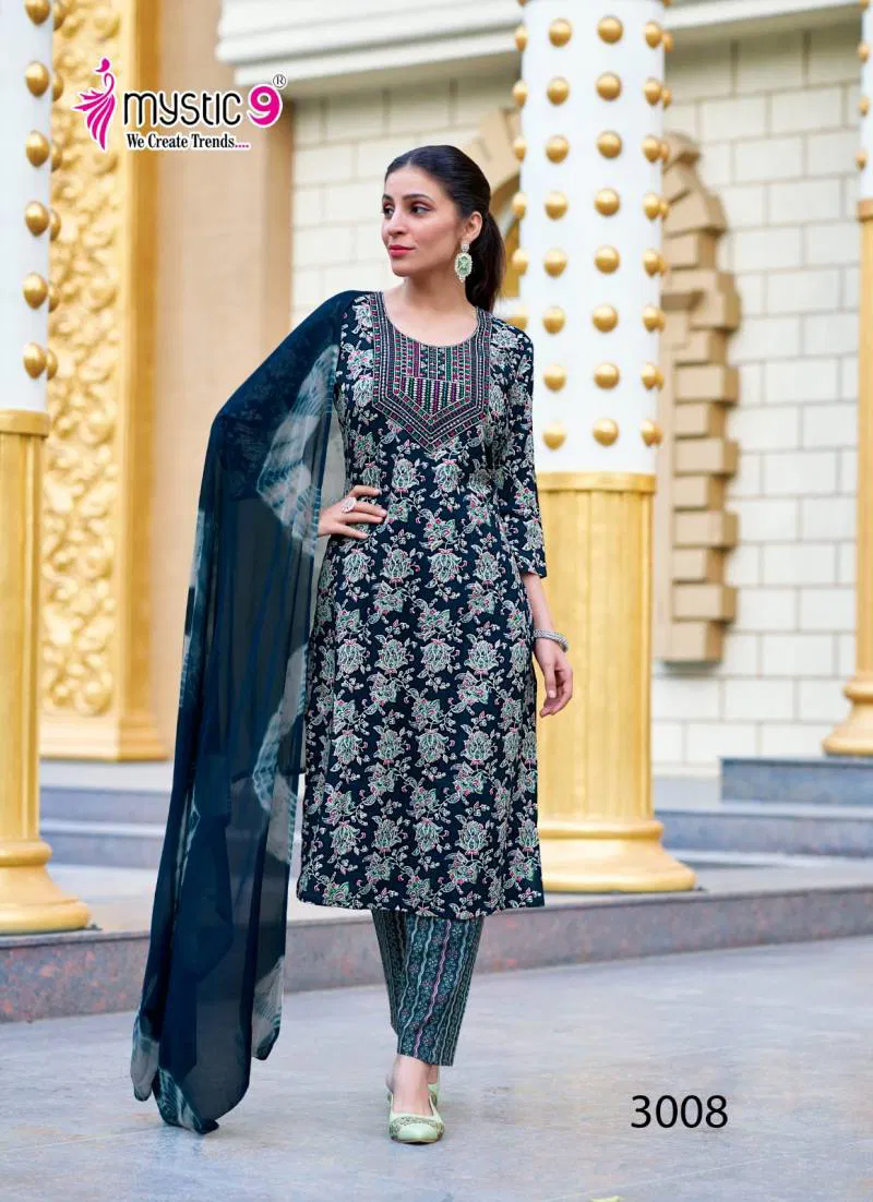 Mystic 9 Suman Vol 3 Kurti Bottom With Dupatta Wholesale Online