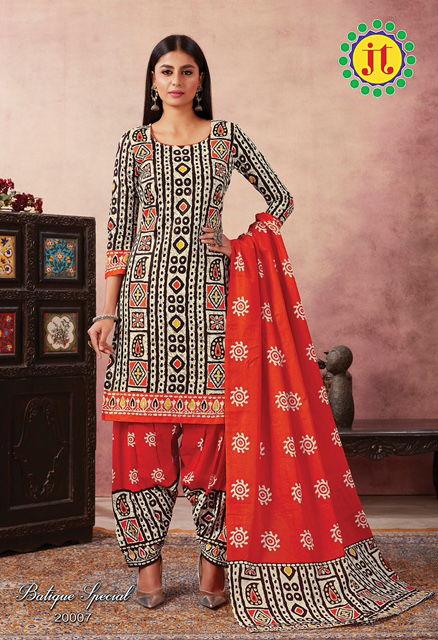 Jt Batique Special 20 Cotton Designer Regular Wear Kurti with Bottom and Dupatta Collections
