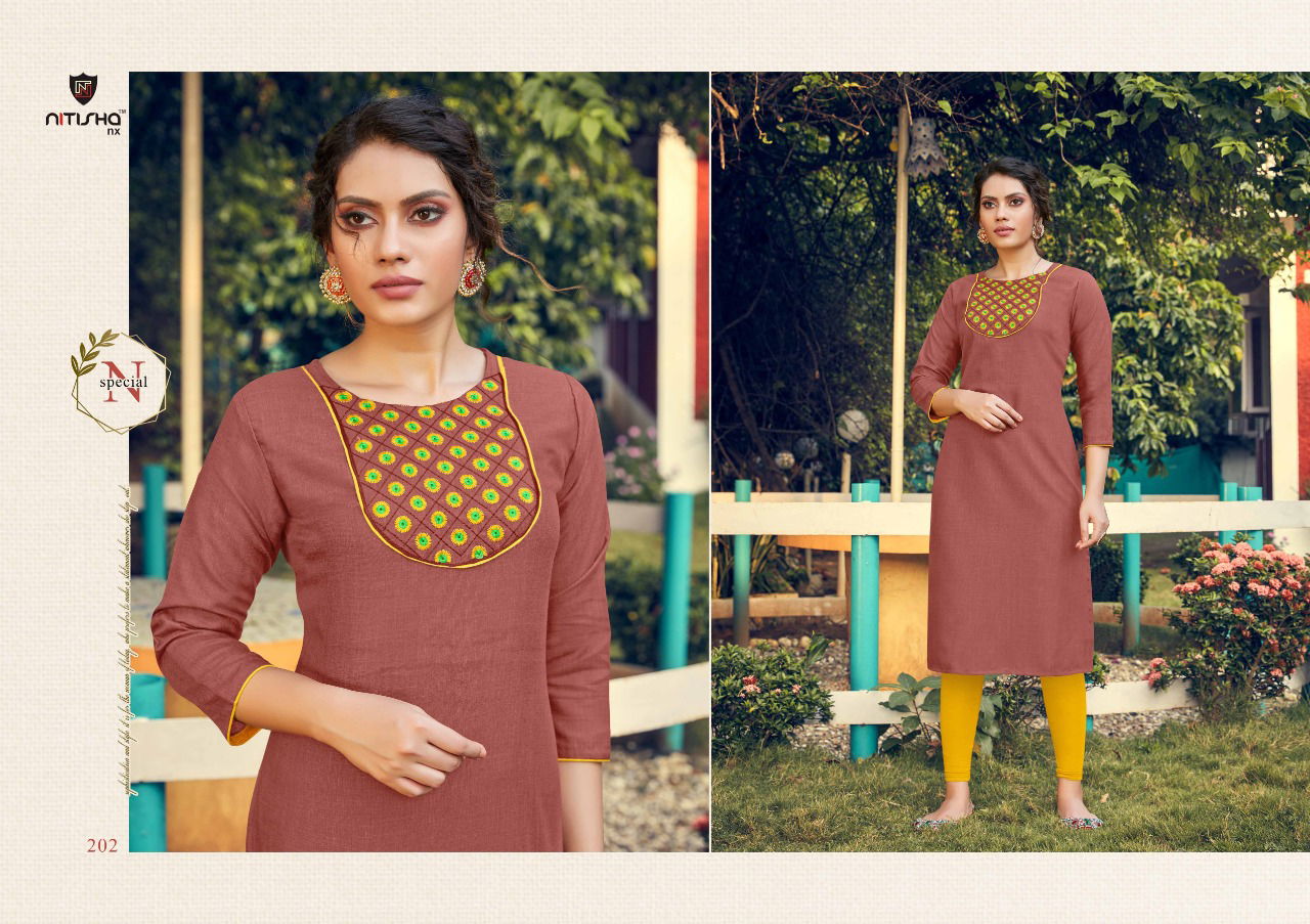 Nitisha Fogg 2 Latest Fancy Casual Regular Wear Cotton Embroidery Kurtis Collection
