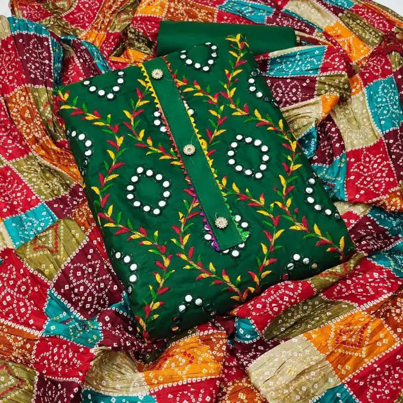 Color Set 9002 Cotton Silk Fancy Dress Material Wholesale Market