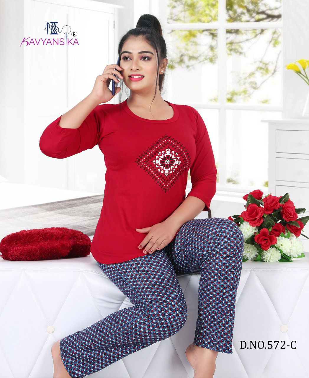 Kavyansika Full Sleeves 572 Latest Exclusive Comfortable Hosiery Night Suits Collection 