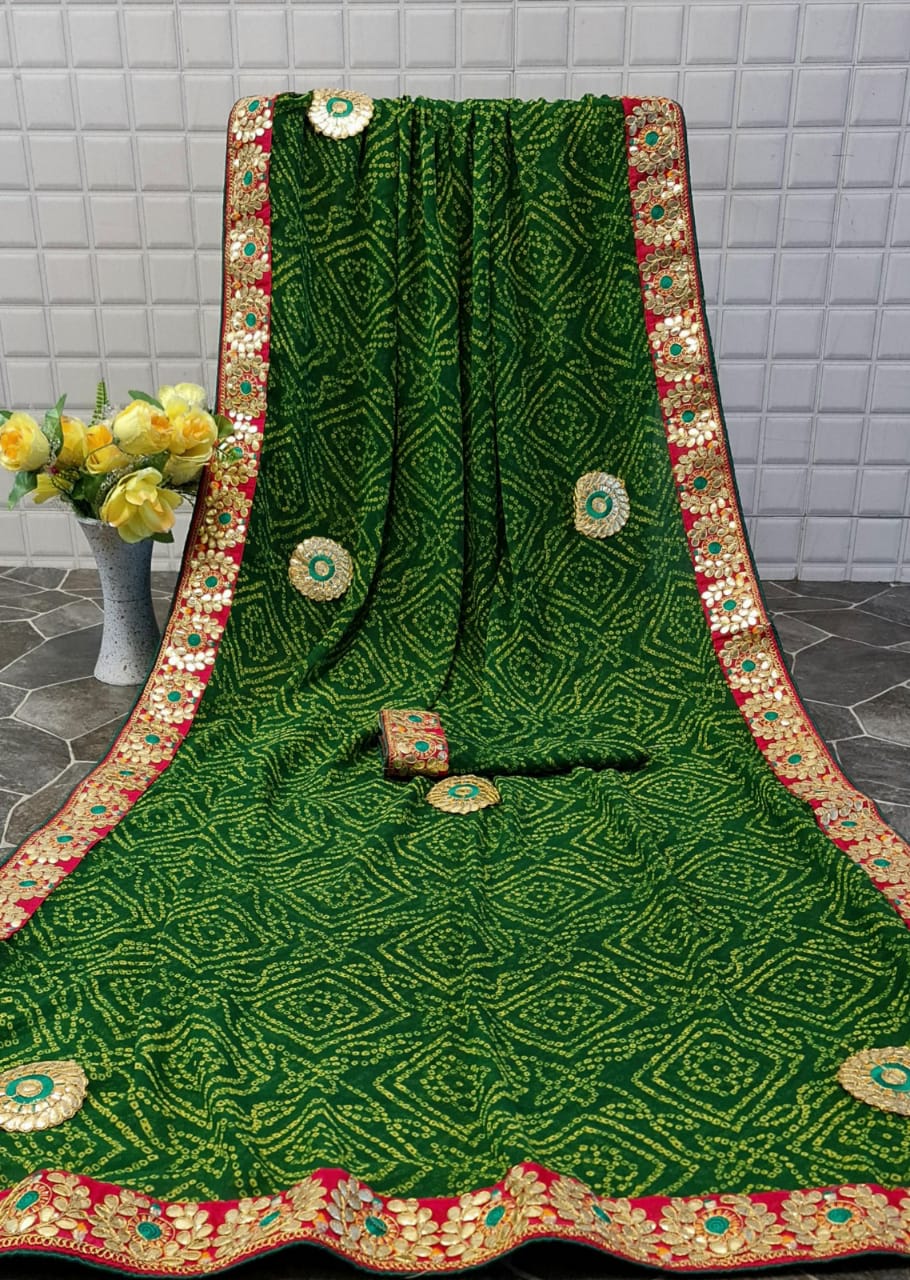 Mahek 4 Latest Designer Heavy Bandhani Printed Georgette Saree Collection 