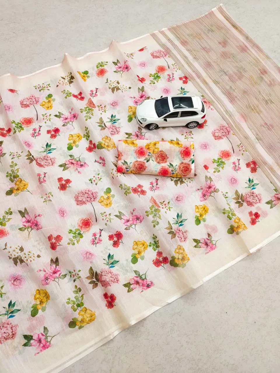 Mg 312 Mangalay New Design Plain Linen Printed Saree Catalog
