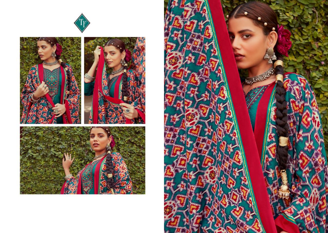 TANSIHK FASHION IKRAT Fancy Designer latest festive Wear Pure Jam Silk With Kashmiri Embroidery Neck Salwar Suit Collection