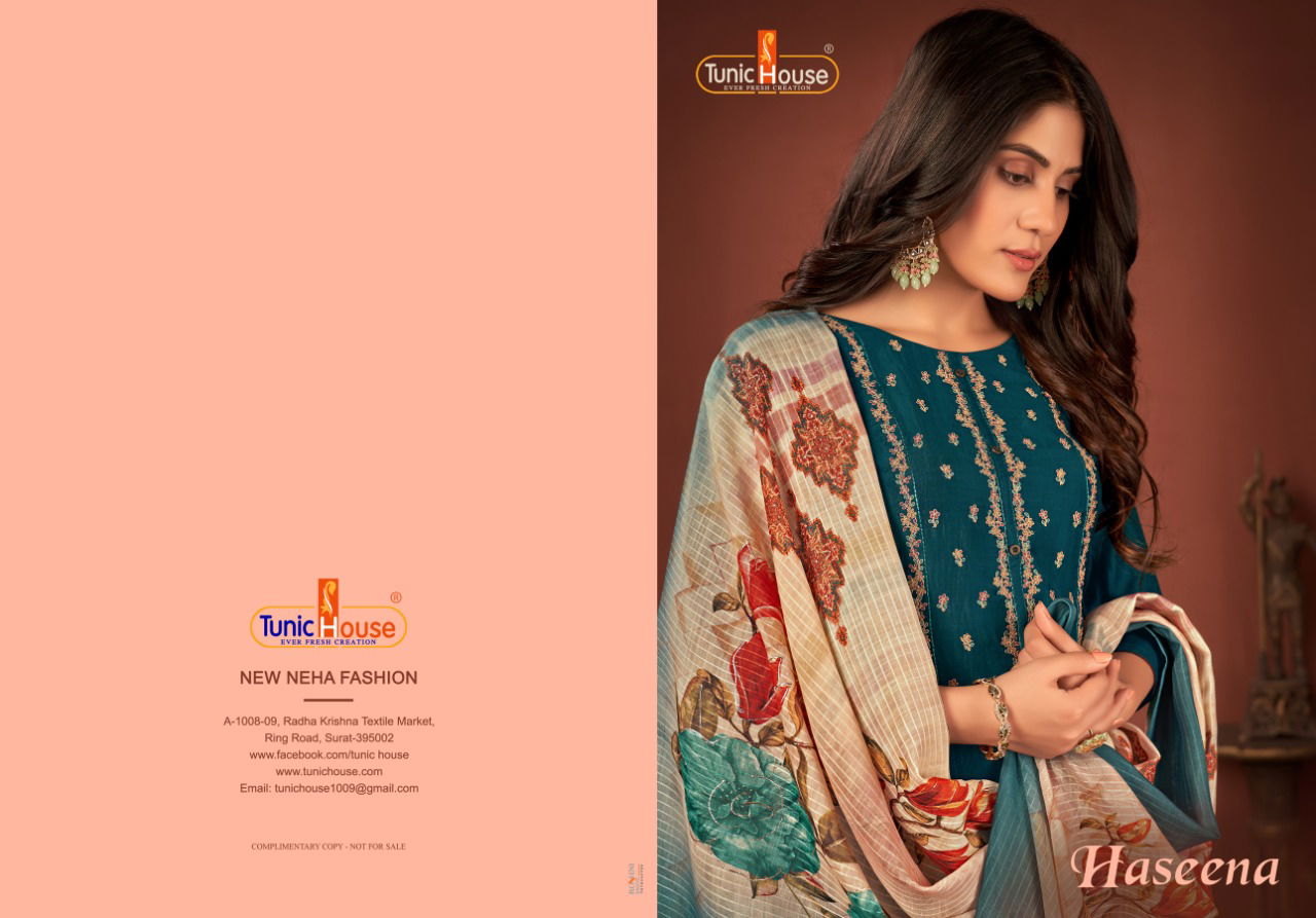 Tunic House Haseena New Designer Festive Wear Kurti With Botton And Dupatta Readymade Collection