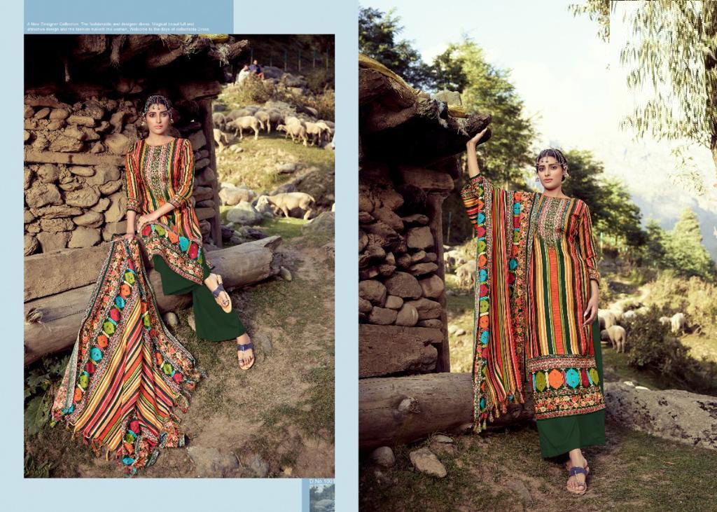 Silky Winter Collection Designer Printed Pashmina Jacquard Dress Material With Twill Shawl Printed Dupatta
