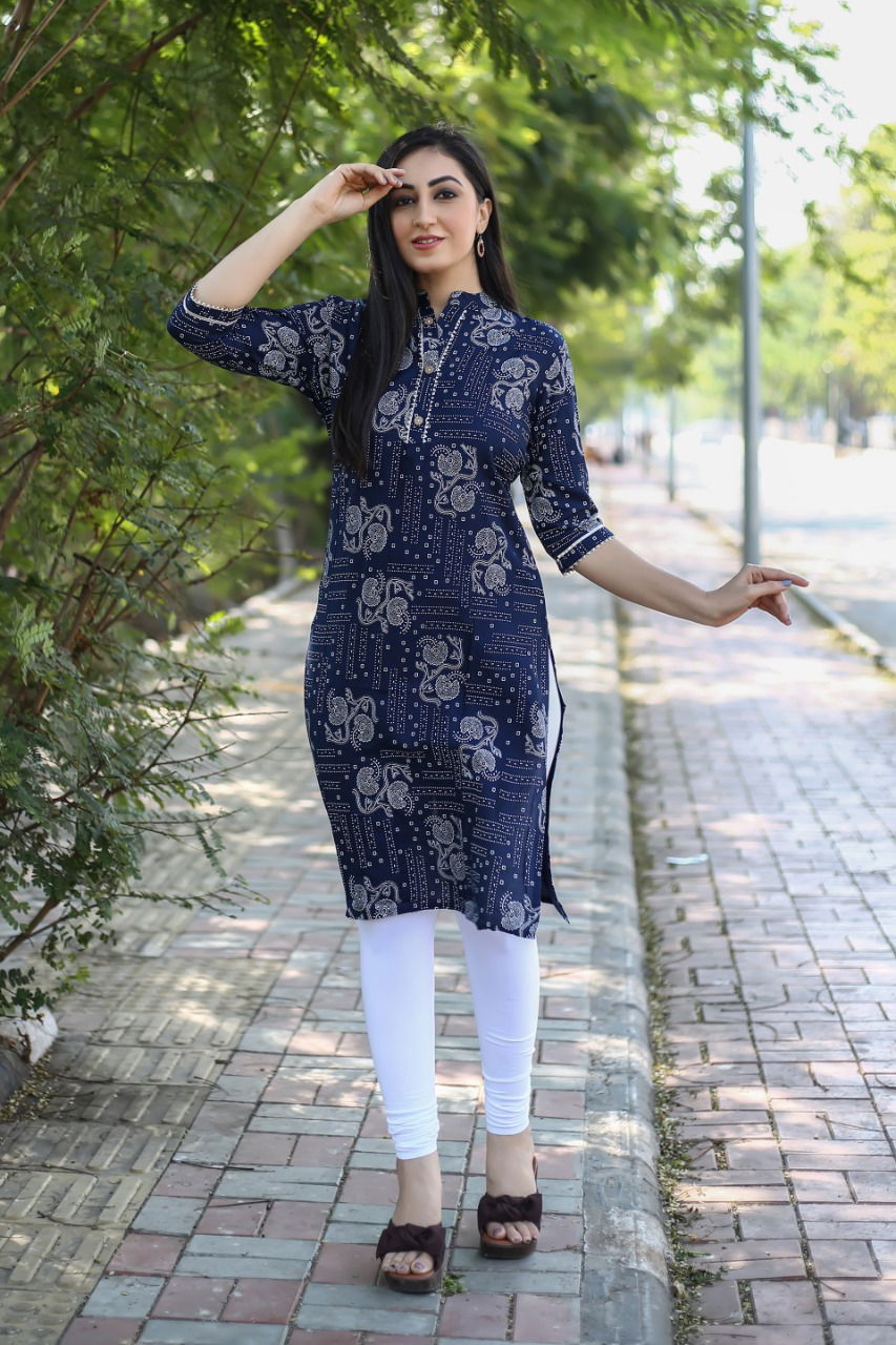 Khushi 1 Latest Ethnic Regular Wear Designer Printed Rayon Kurtis Collection