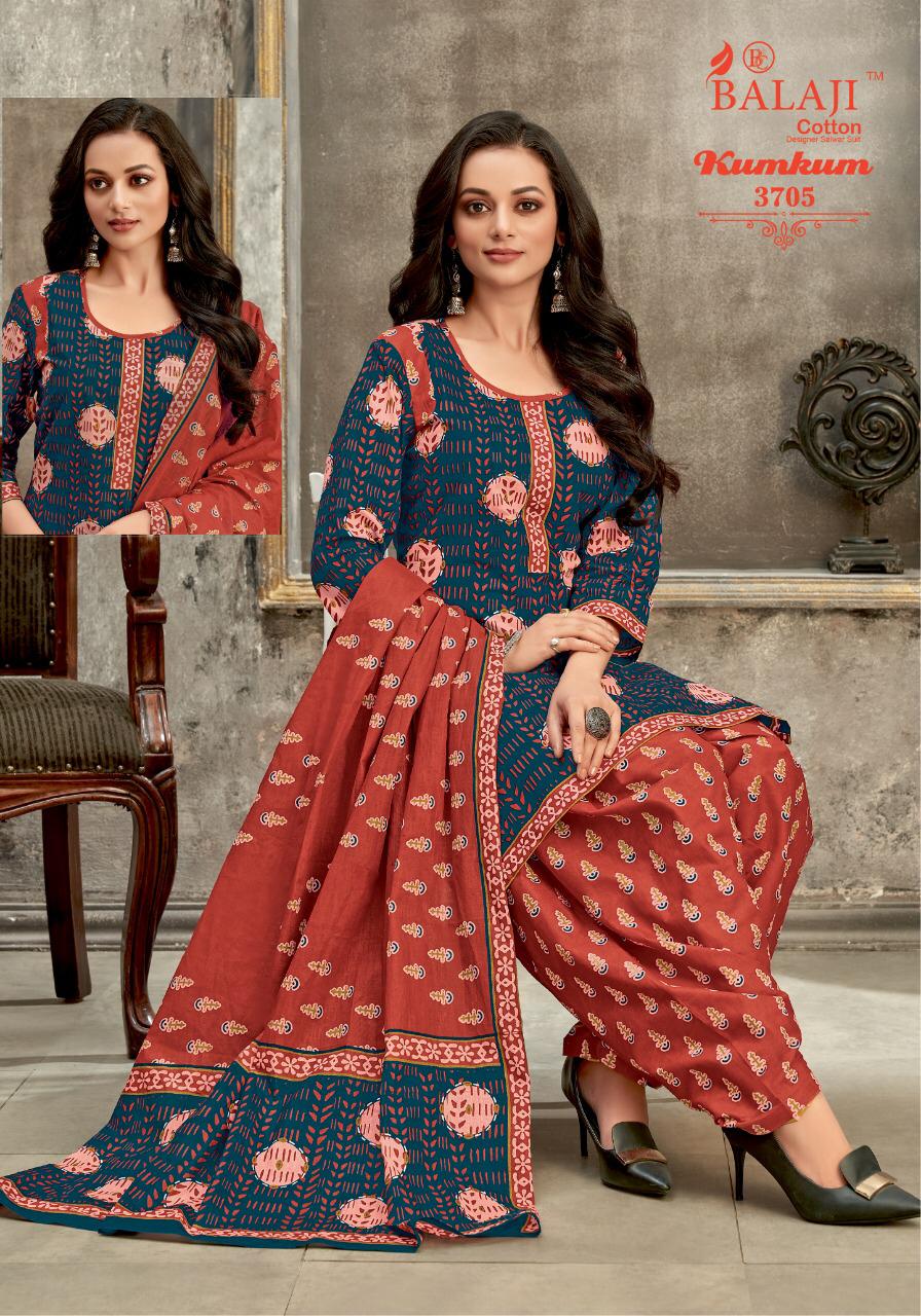 Balaji Cotton KumKum 25 Latest Fancy Designer Regular Casual Wear Cotton Printed Dress Material Collection
