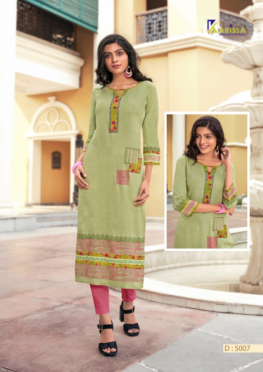Karissa Rich Girl 5 Latest Fancy Designer Heavy Rayon Foil Print Designer Kurtis Collection
