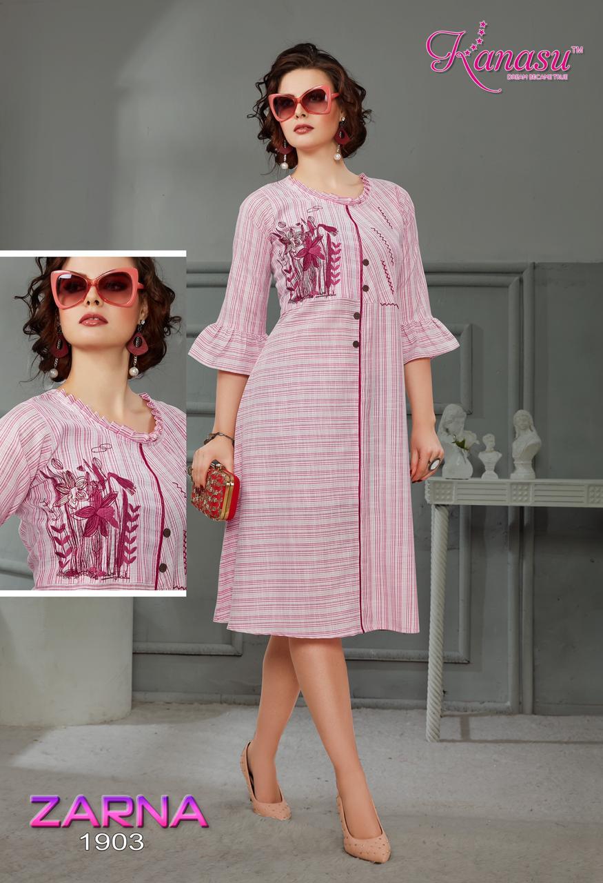 Kanasu Zarna Latest Designer Short Anarkali Kurtis Collection 