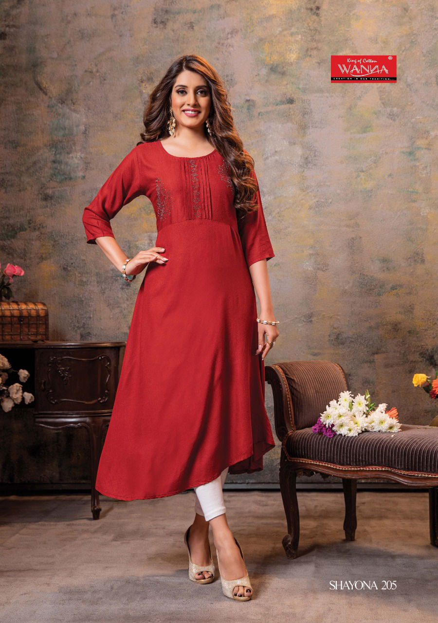 Wanna Shayona 2 Ethnic Wear Rayon Designer Kurti Collection