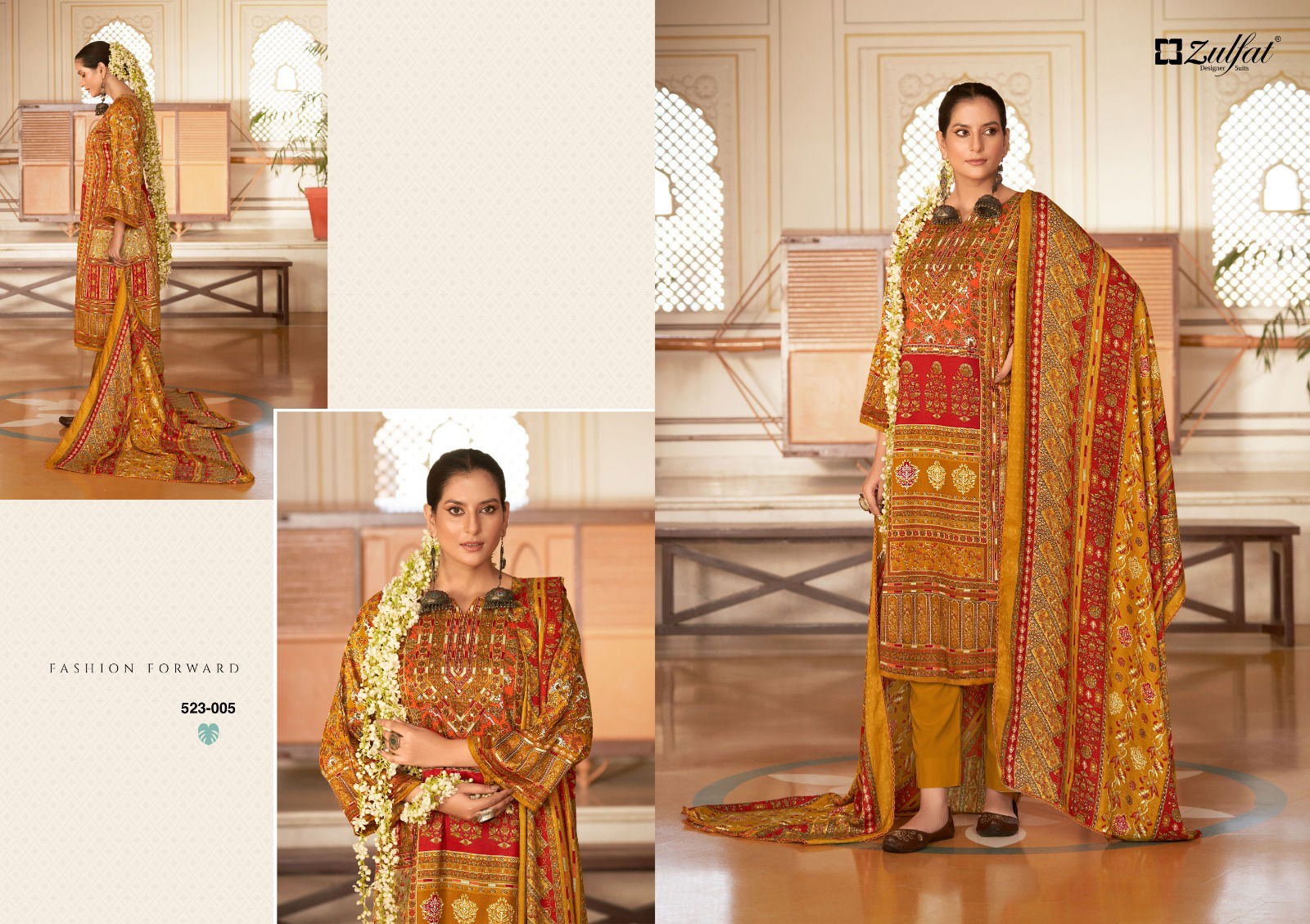 Zulfat Wahida Wool Pashmina Dress Material Collection
