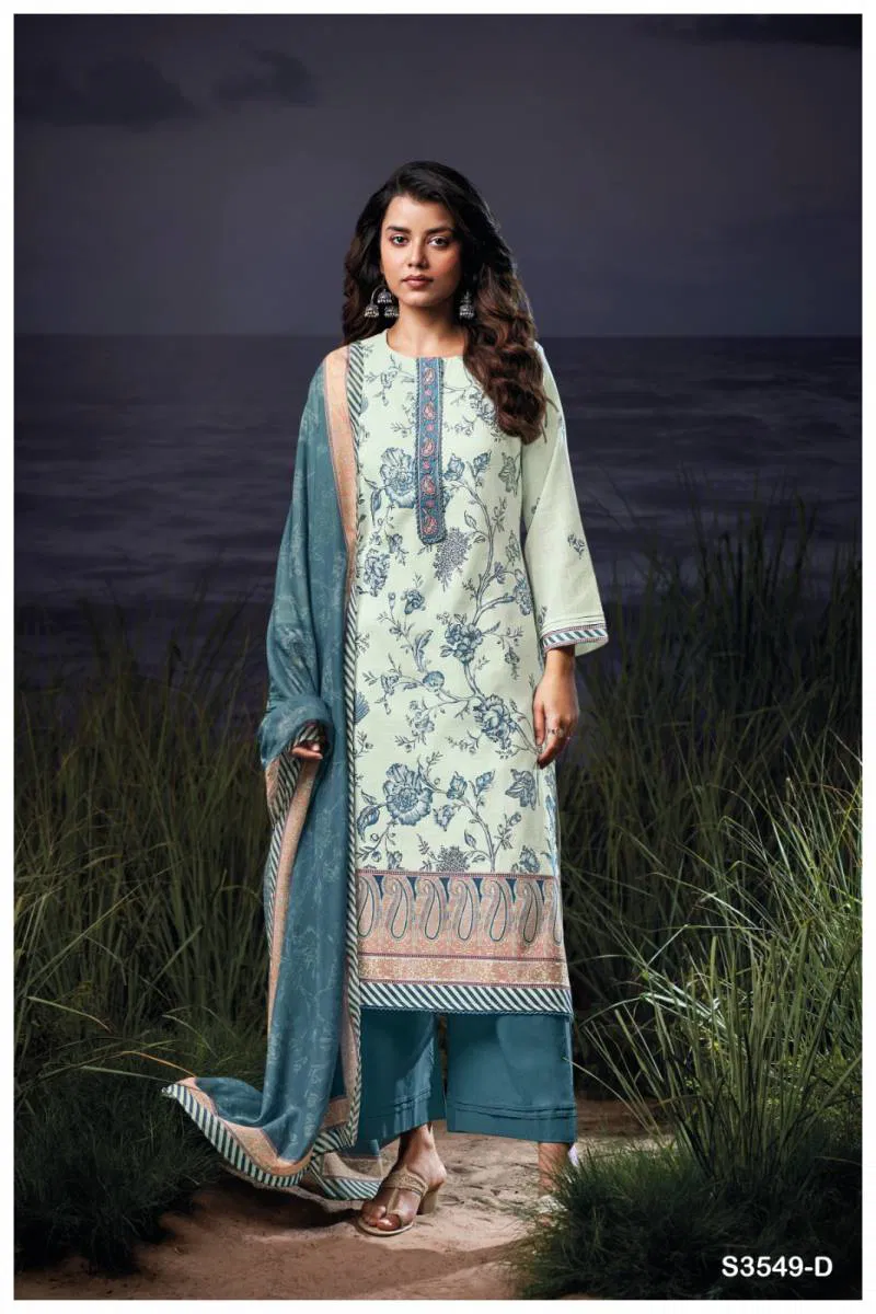 Charlotte By Ganga Cotton Linen Printed Embroidered Salwar Suit Best Wholesale Shop In Surat