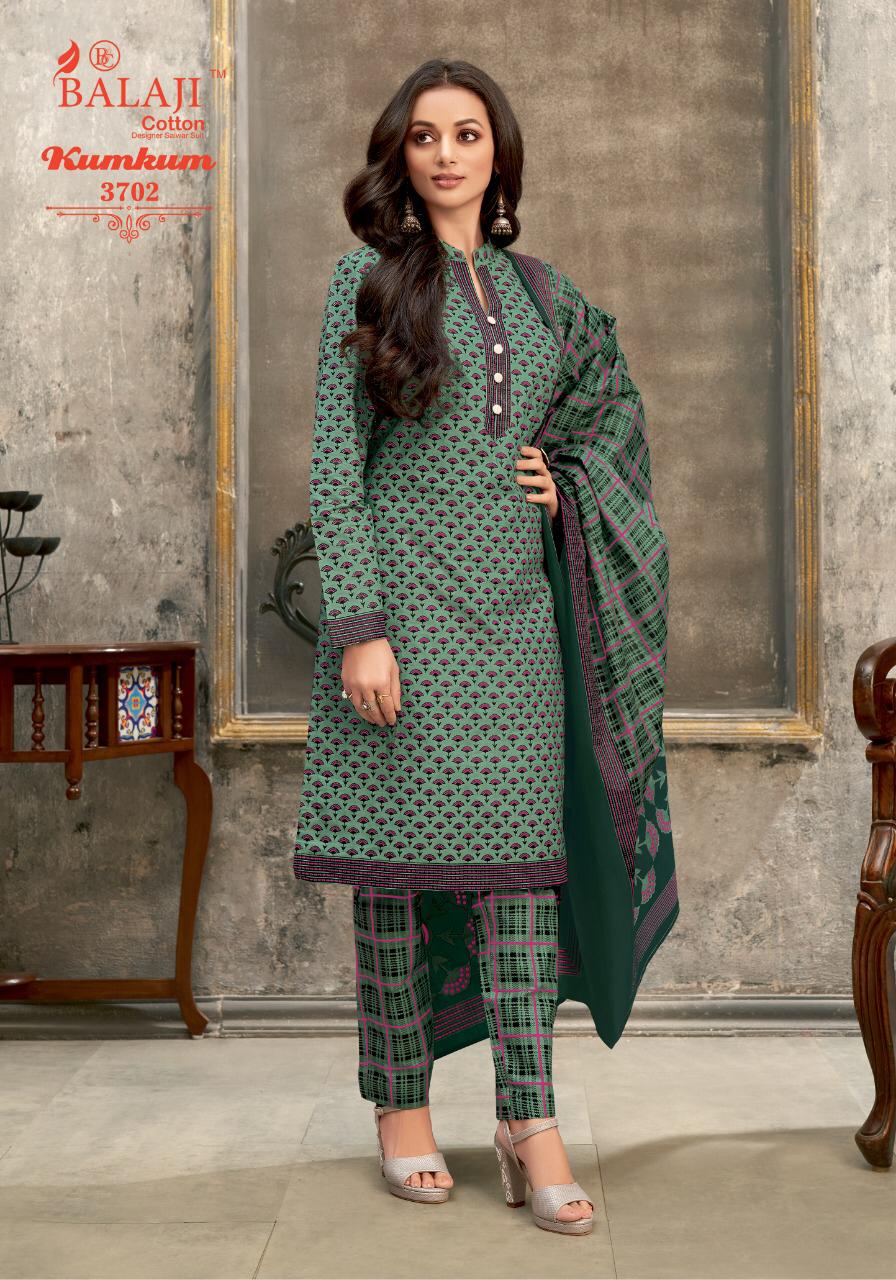 Balaji Cotton KumKum 25 Latest Fancy Designer Regular Casual Wear Cotton Printed Dress Material Collection
