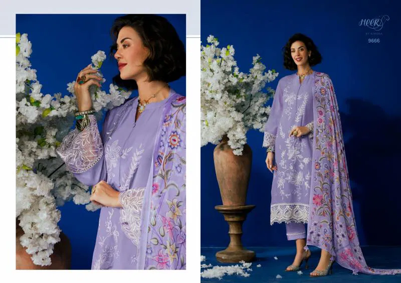 Heer Florus By Kimora Maslin Embroidered Salwar Suits Wholesale Price In Surat