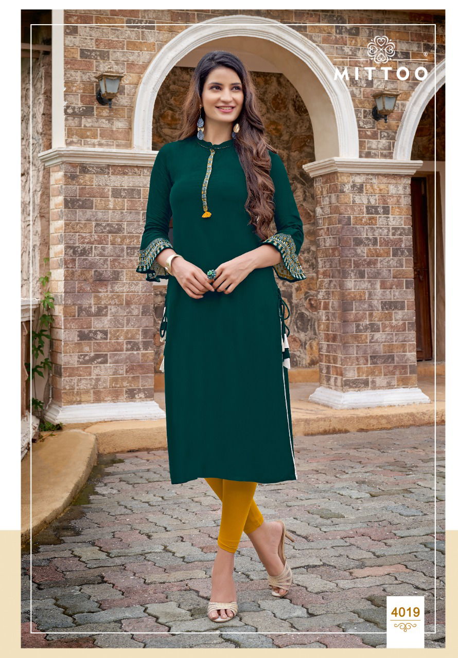 Mitto Mayurika 3 Ethnic Wear Embroidery Work Rayon Designer Kurti Collection
