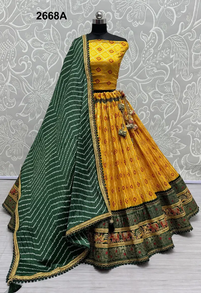 2668 A by Anjani Art Crepe Cotton Wear Lehenga Choli Wholesale In Delhi