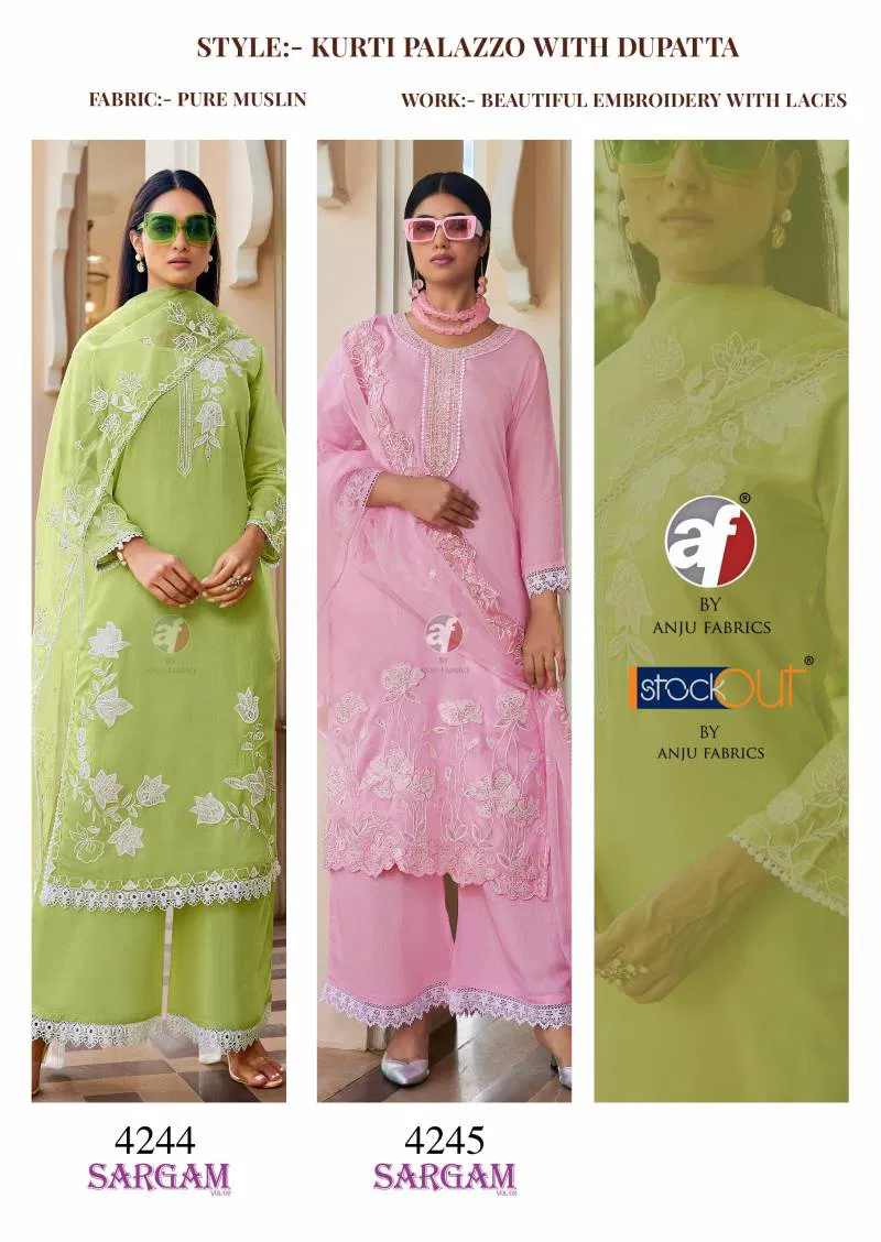 Sargam Vol 2 By Af Maslin Kurti Bottom With Dupatta Wholesale Market Surat