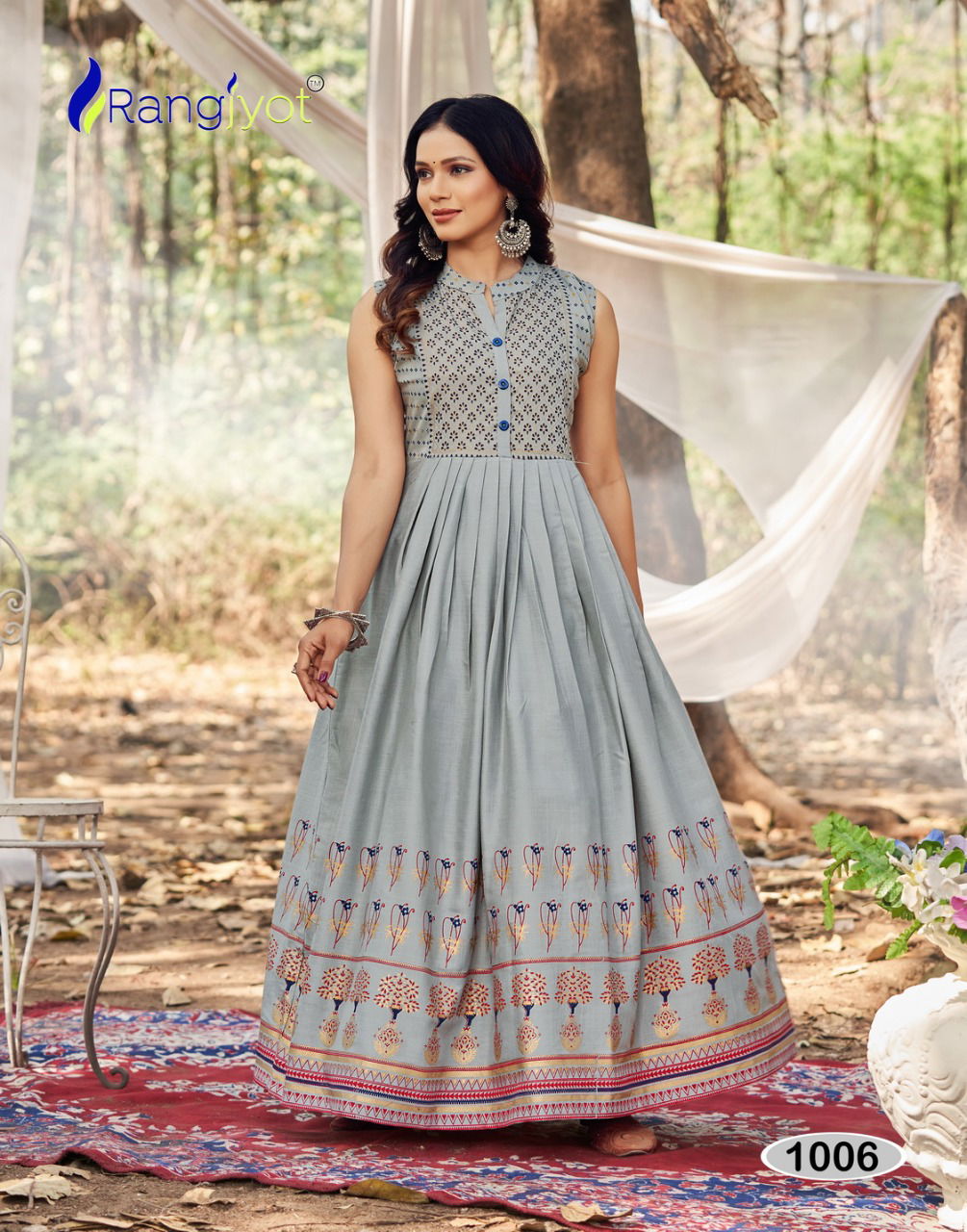 Rangjyot Charvi Classic New Designer Festive Wear Cotton Long Anarkali Kurti Collection