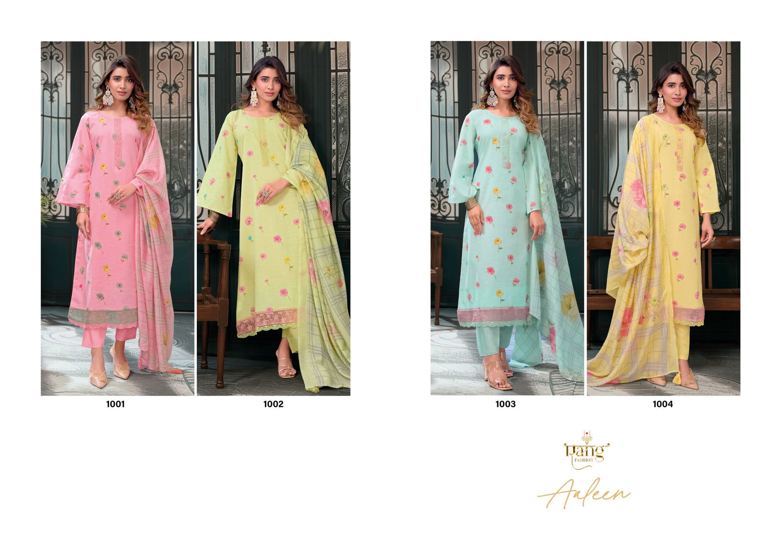 Aaleen By Rang Viscose Linen Printed Salwar Kameez Wholesale In India
