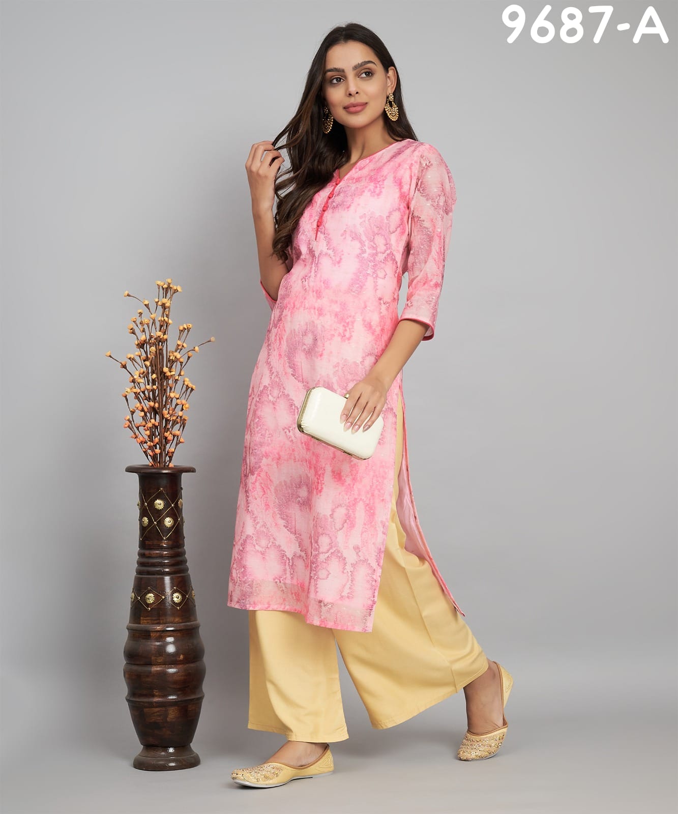 Label Khoj 9687 To 9691 Chanderi Printed kurti Wholesalers In Delhi