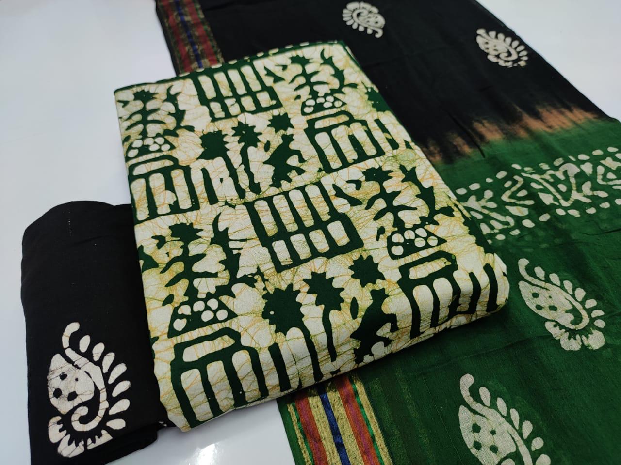 Batik 3 Bandhani Latest Fancy Designer Casual Regular Wear Printed Cotton Dress Material Collection
