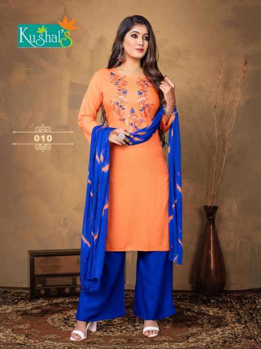 Kushals Mahek Kurti With Plazzo And Dupatta Fancy Ethnic Wear Collection