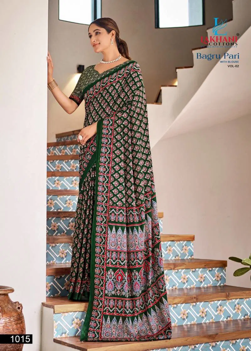 Bagru Pari Vol 2 By Lakhani Casual Wear Cotton Printed Saree Wholesale Clothing Suppliers In India
