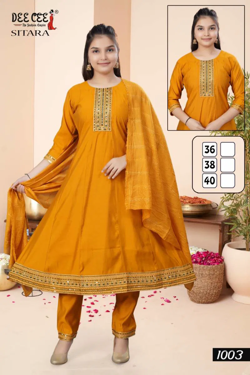 Deecee Sitara Silk Embroidered Kurti Bottom With Dupatta Wholesale Market In Surat