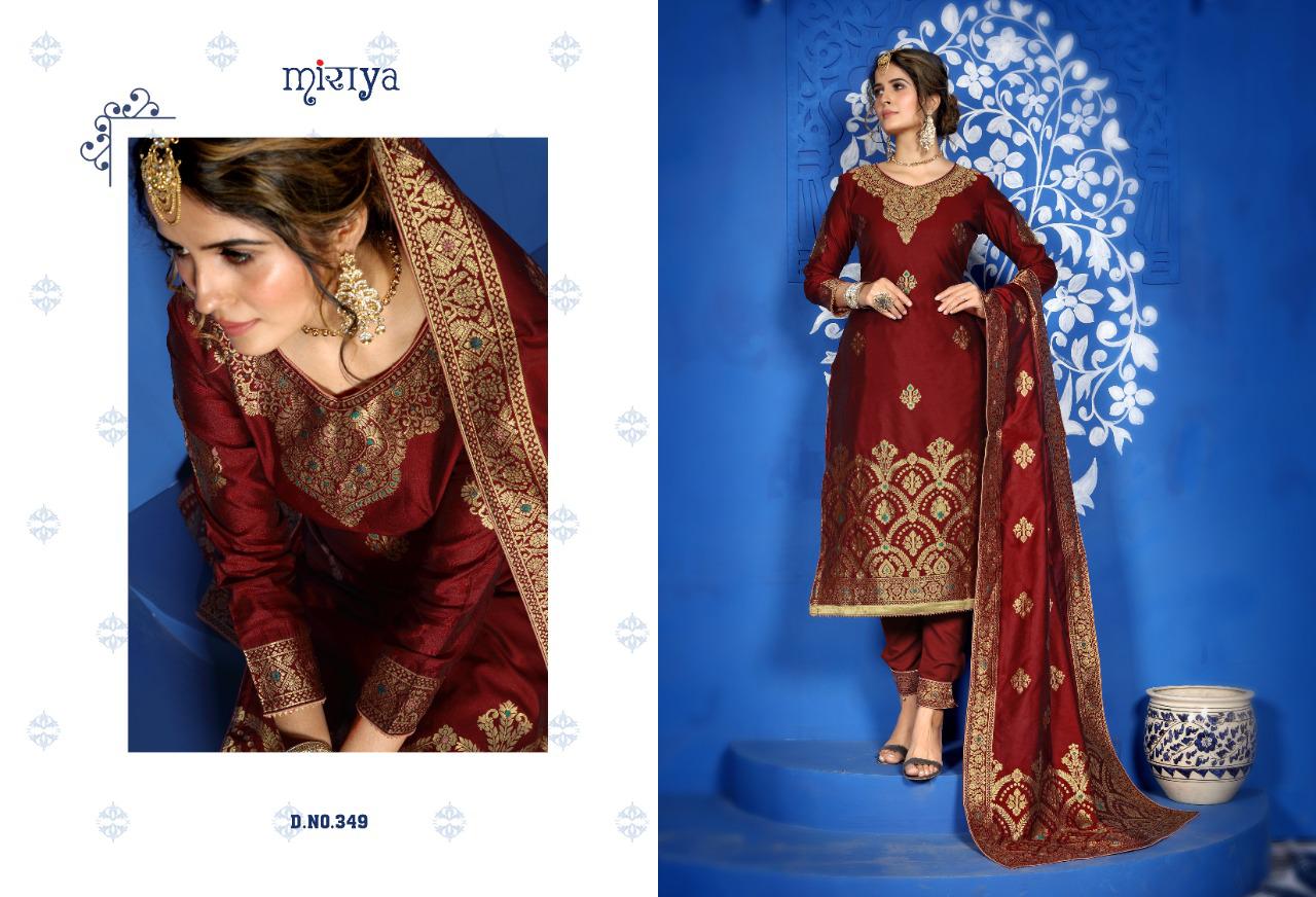 Aarav Basanti Fancy Designer Festive Wear Silk Minakari jacquard with fancy diamond Work Dress Material Collection
