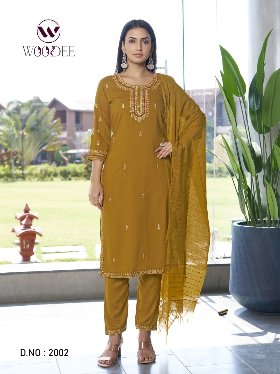 Orra By Woodee Rayon Kurti With Bottom Dupatta Suppliers In India