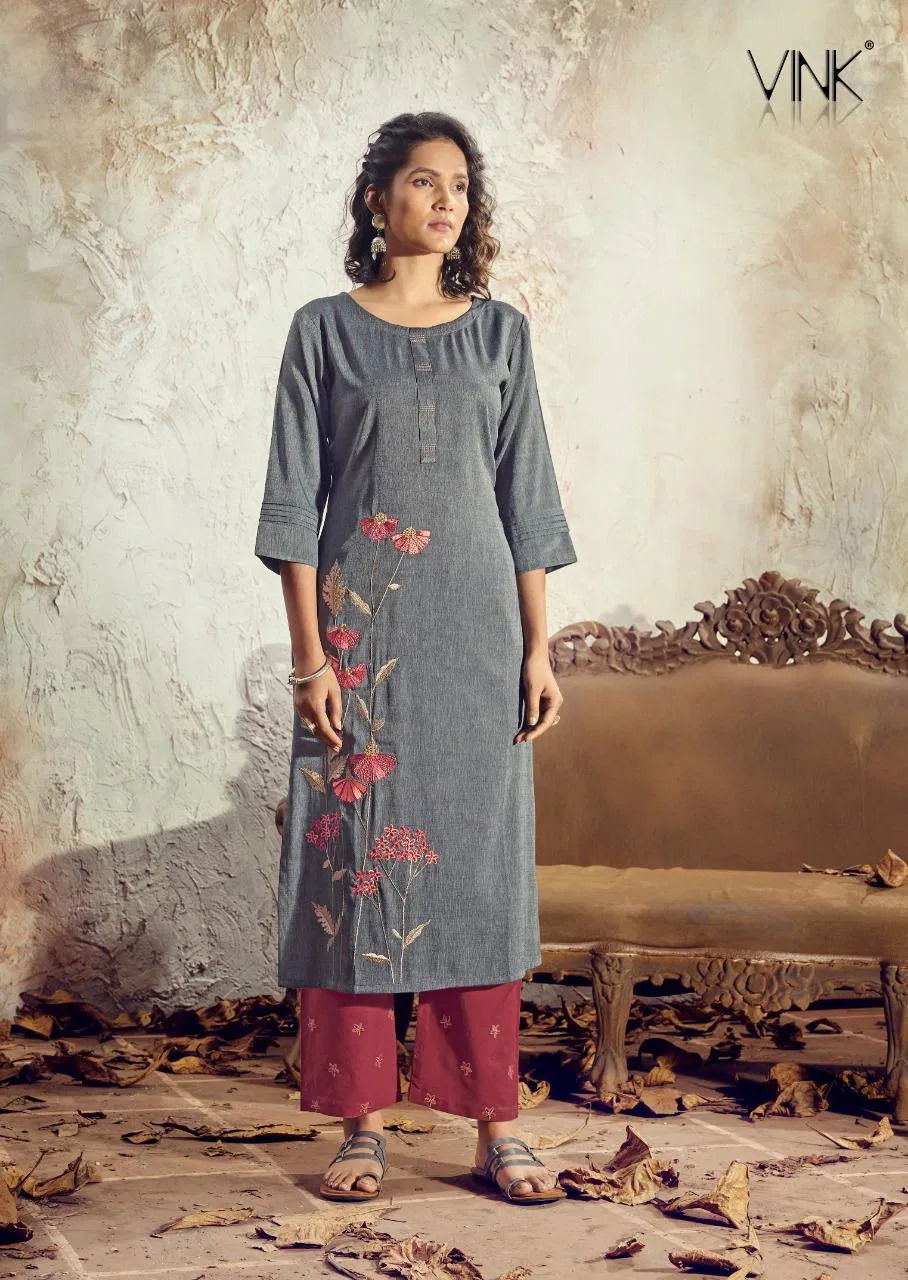 Vink Venice 10 Latest Festive Wear Pure Staple Viscose Handloom Kurtis With Bottom Collection
