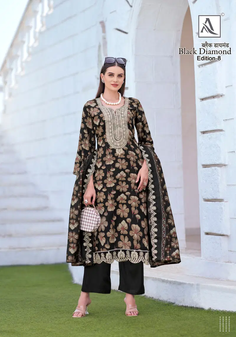Black Diamond 8 By Alok Suit Rayon Printed Dress Material Wholesale Price In Surat
