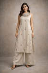 Naisha K 722 Cotton Flex Embroidery Sleeveless Kurti With Bottom Suppliers In India