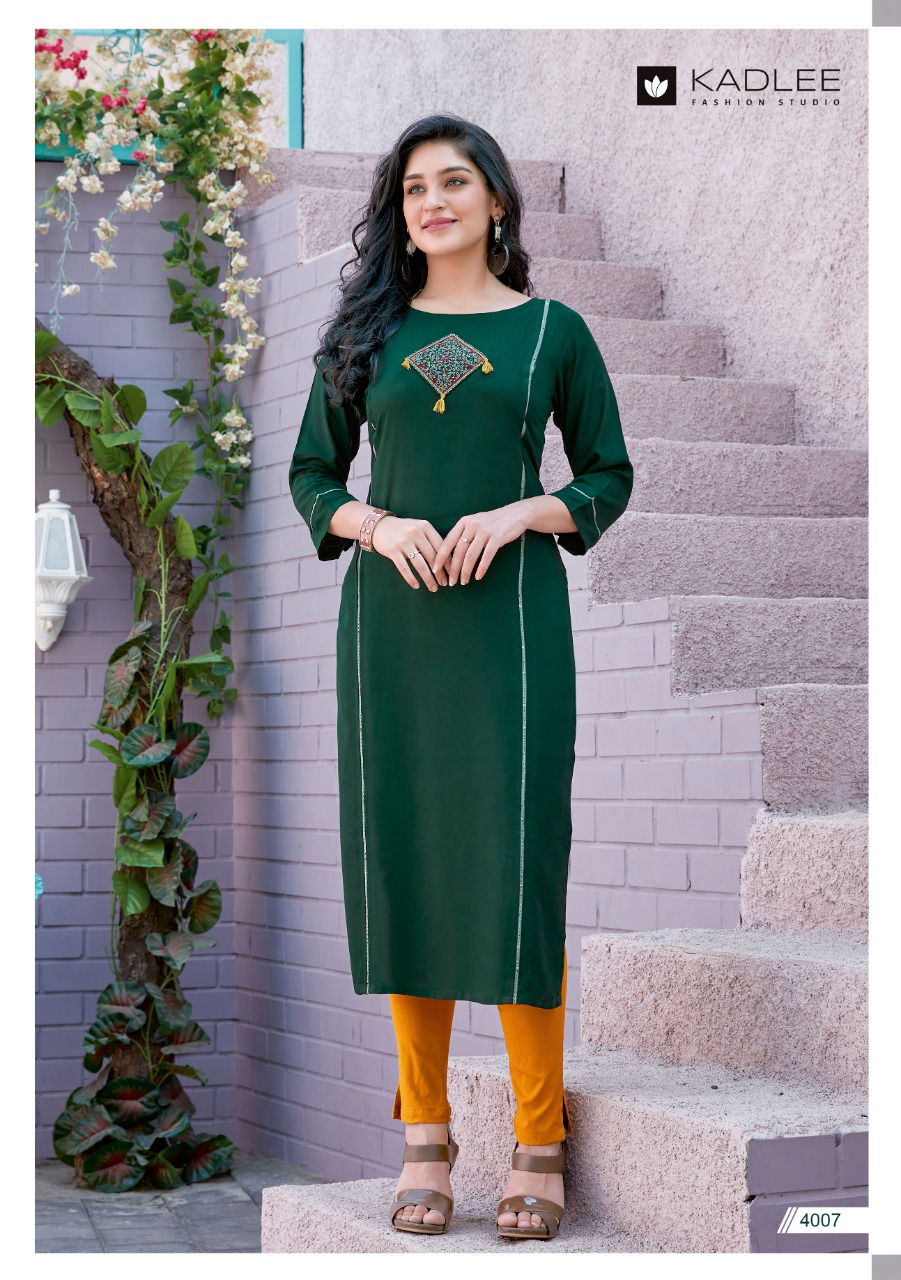Kadlee Swara 2 Fancy Ethnic Wear Designer Heavy rayon Kurti With Bottom Collection
