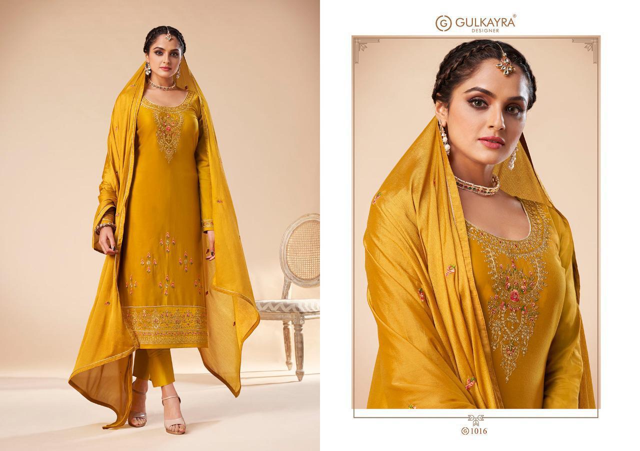 Gulkayra Shehnaaz Latest Designer Festive Wear Silk Churidar Salwar Suit Collection