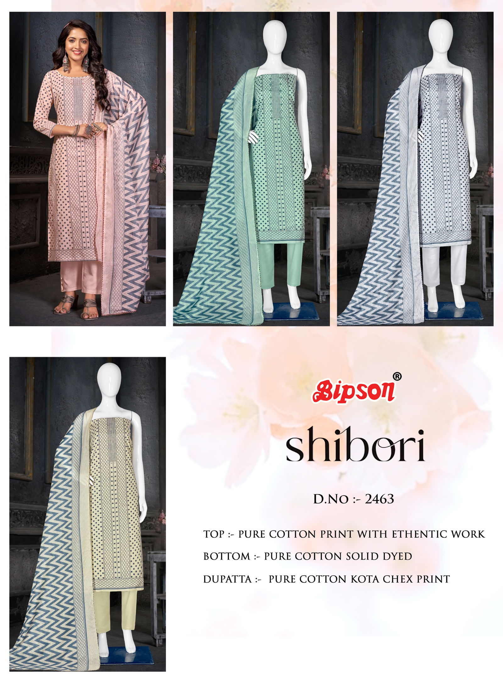 Shibori 2463 By Bipson Printed Cotton Dress Material Wholesale Price In Surat
