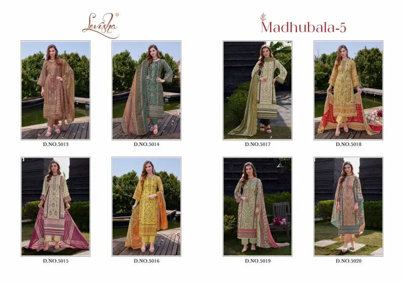 Madhubala 5 By Levisha Cambric Lawn Cotton Dress Material Orders In India