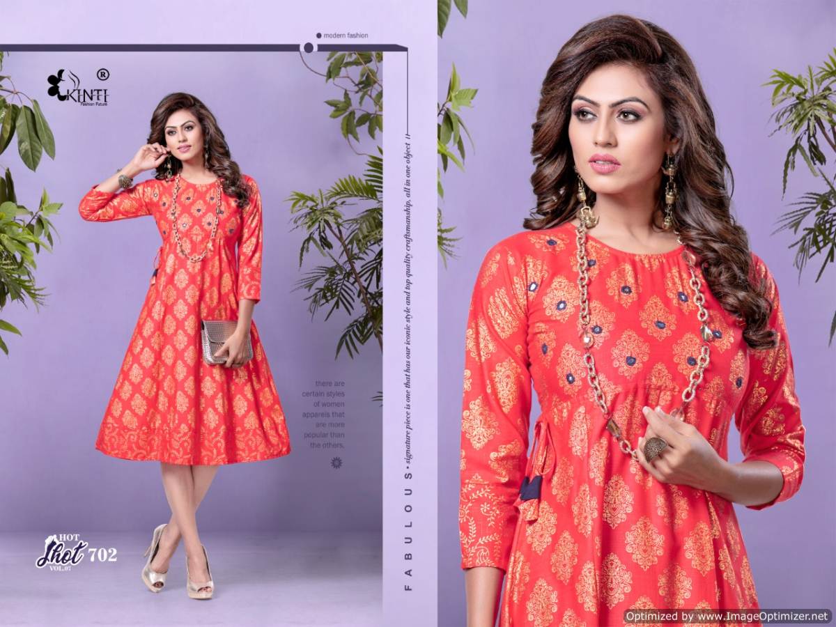 Kinti Hot Shot 7 fancy Heavy Etnic Wear Anarkali Rayon Printed Kurti Collection
