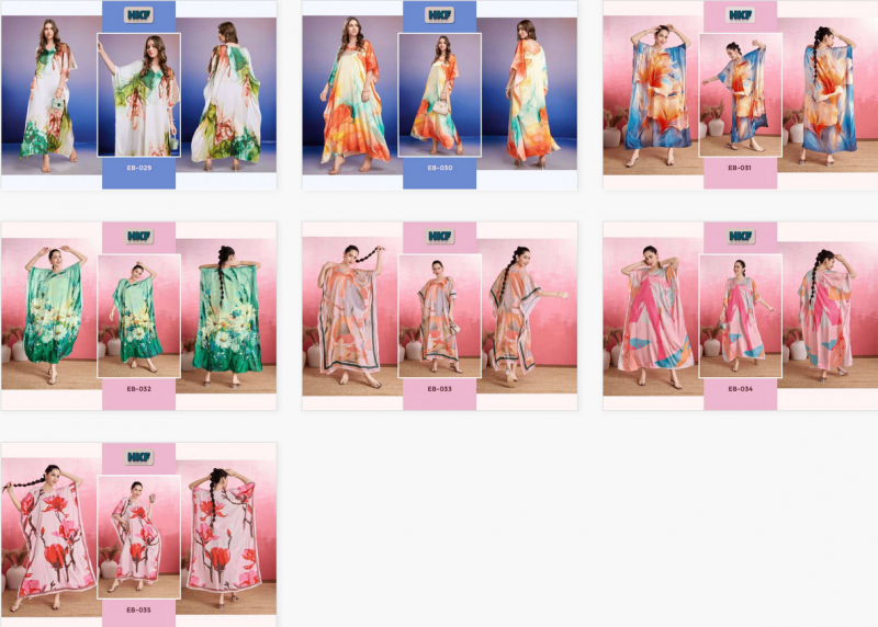 Hkf Everbloom Vol 5 By Soft Satin Printed Kaftan Exporters In India