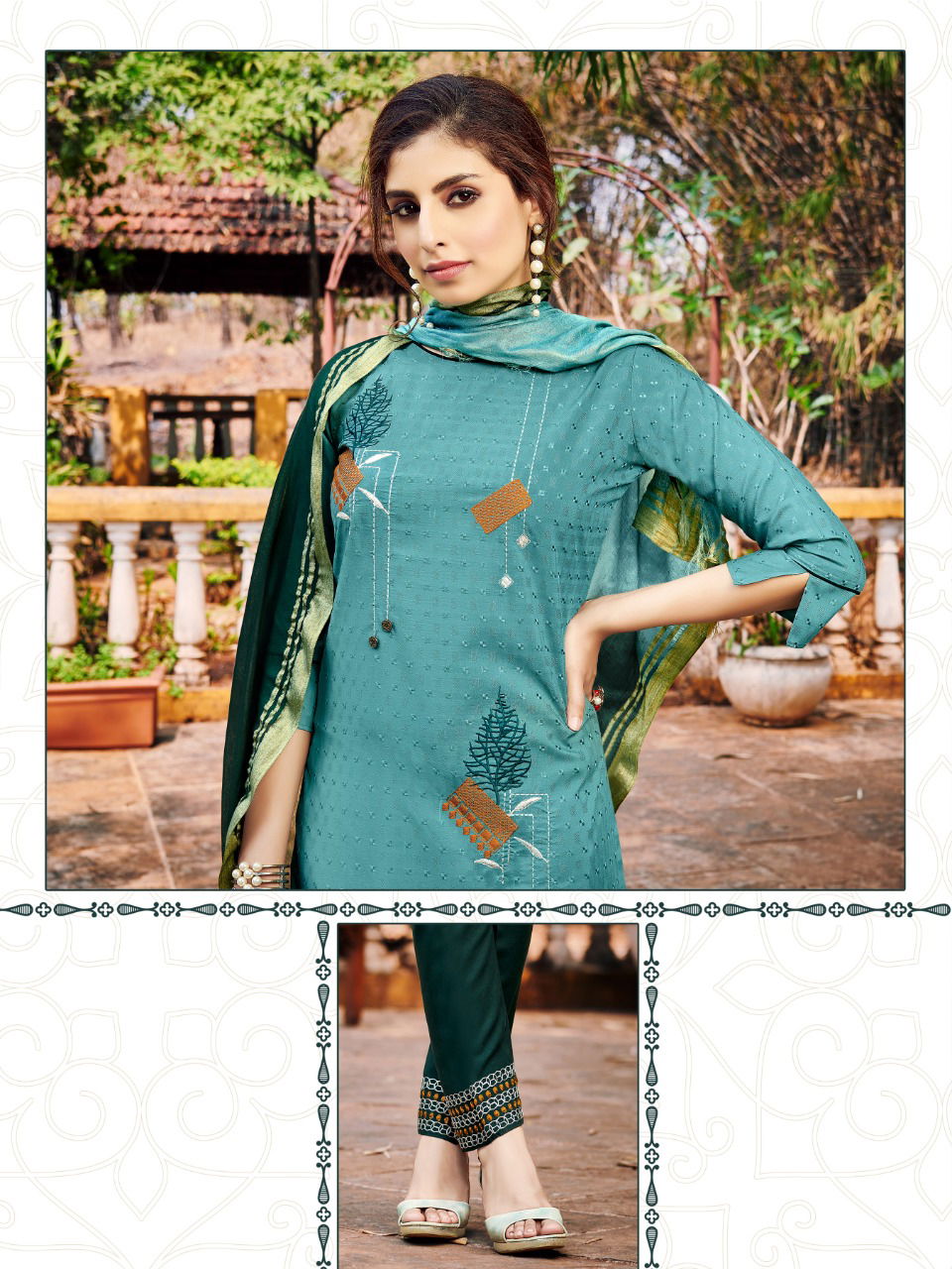 Manas Kaara Latest Casual Wear Rayon Fancy Dolby weaving with Embroidery work Readymade Collection
