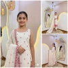 St D No 143 Pure Cotton Embroidered Kids Kurti With Pant Dupatta 