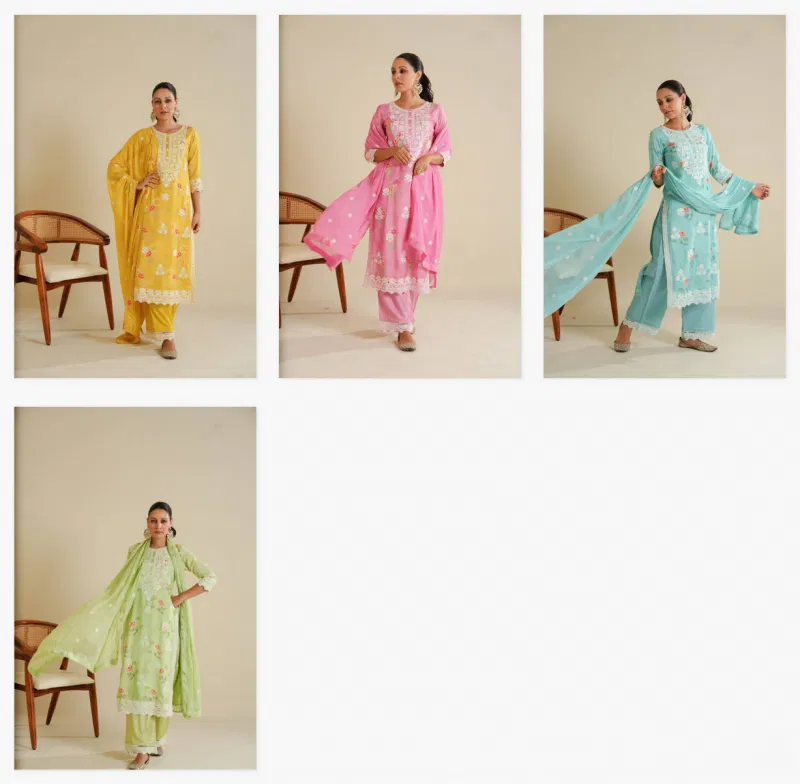 Tanyaa P 158 Lucknowi Masleen Kurti Bottom With Dupatta Wholesale Suppliers In Mumbai