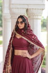 KA 5051 Designer Vichitra Silk Embroidered Lehenga With Blouse Dupatta Wholesale Online
