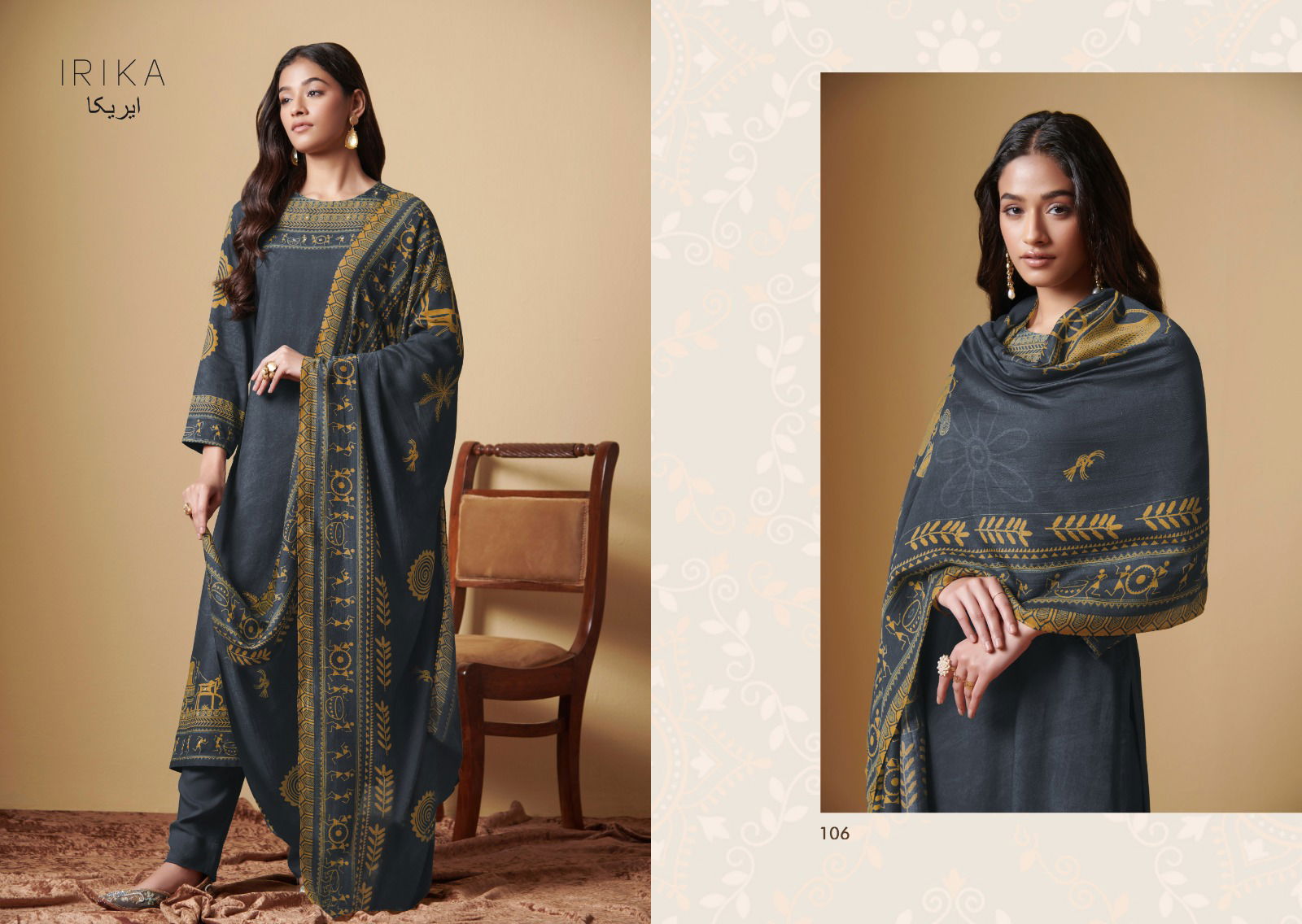 Sarah By Irika Printed Pashmina Dress Material Catalog