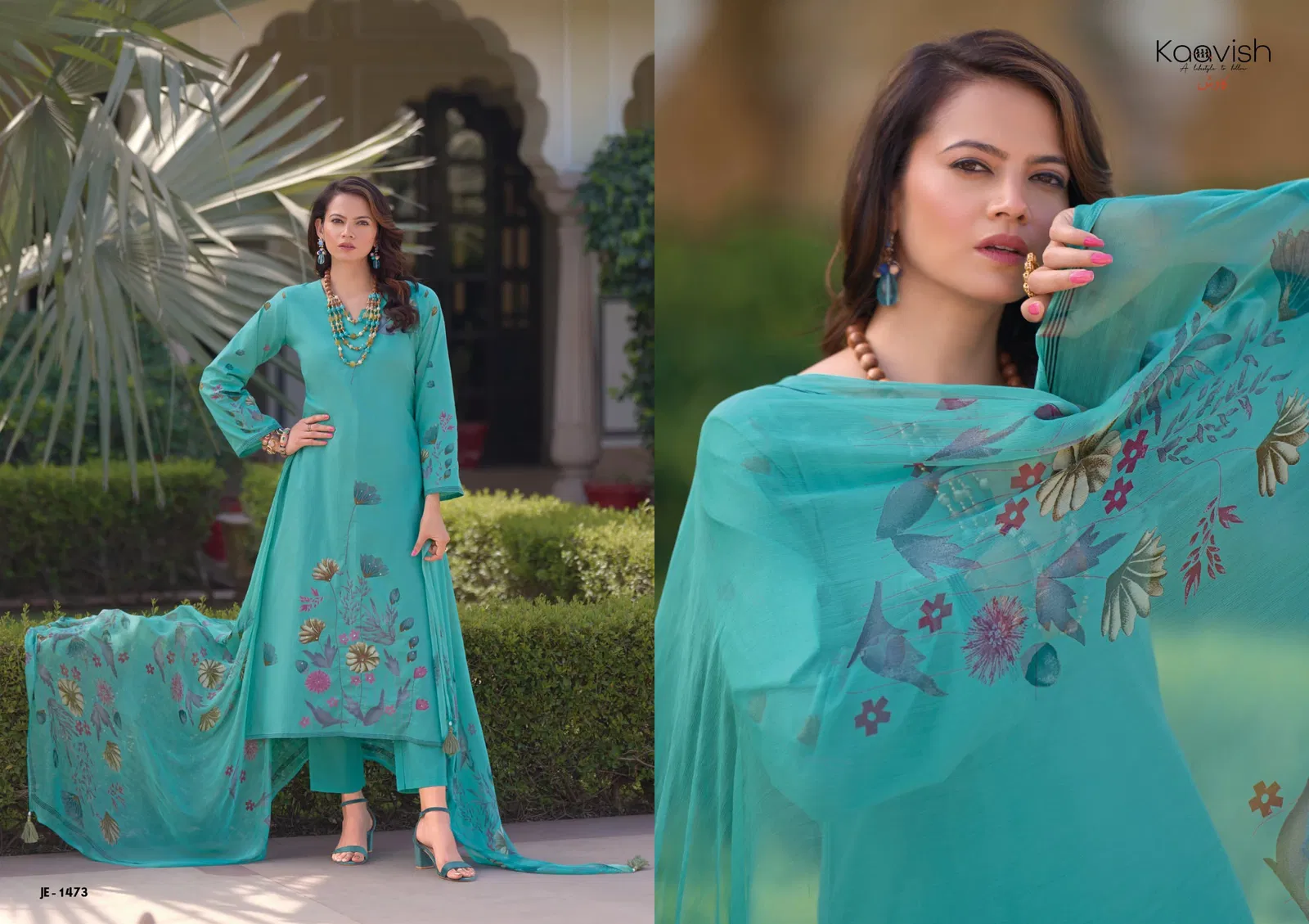 Jesscia Vol 1 By Kaavish Lawn Cotton Printed Salwar Suits Exporters In India
